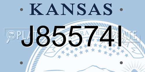 J85574I Kansas License Plate