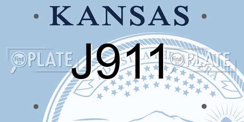 J911 Kansas License Plate