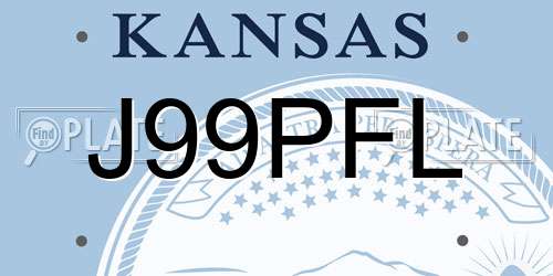 J99PFL Kansas License Plate