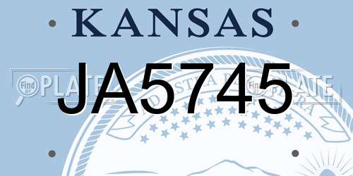 JA5745 Kansas License Plate