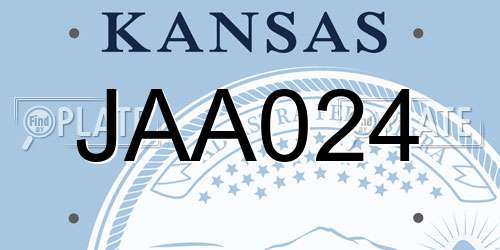JAA024 Kansas License Plate