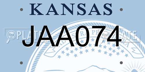 JAA074 Kansas License Plate