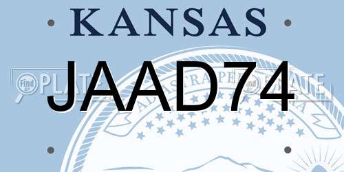 JAAD74 Kansas License Plate
