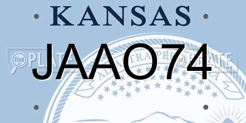 JAAO74 Kansas License Plate