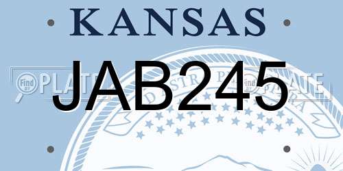 JAB245 Kansas License Plate