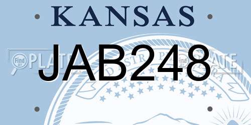 JAB248 Kansas License Plate