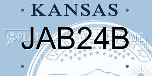 JAB24B Kansas License Plate
