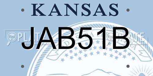 JAB51B Kansas License Plate