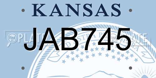 JAB745 Kansas License Plate