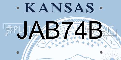 JAB74B Kansas License Plate