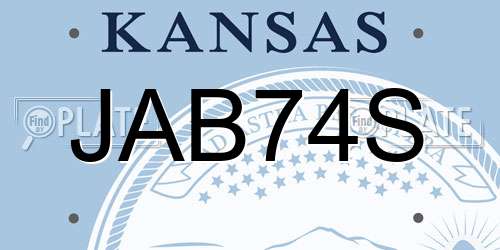 JAB74S Kansas License Plate