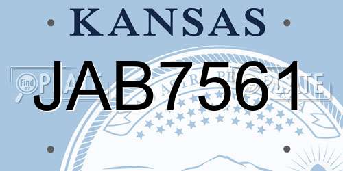 JAB7561 Kansas License Plate