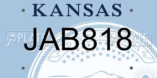 JAB818 Kansas License Plate