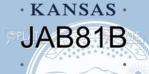 JAB81B Kansas License Plate