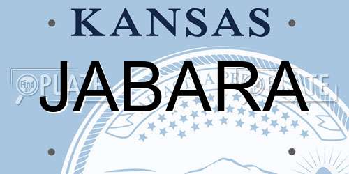 JABARA Kansas License Plate