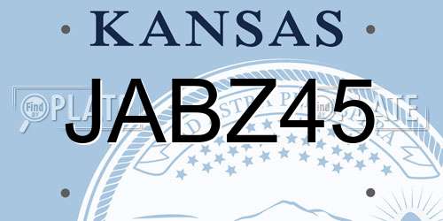 JABZ45 Kansas License Plate