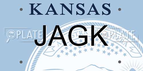 JAGK Kansas License Plate