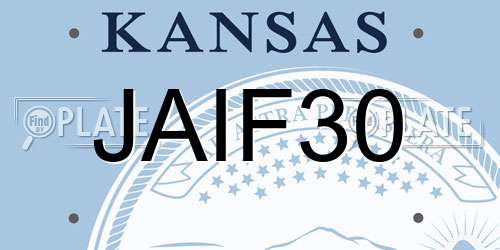 JAIF30 Kansas License Plate