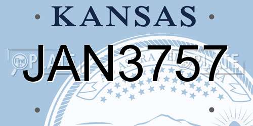 JAN3757 Kansas License Plate
