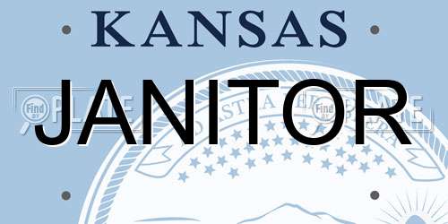 JANITOR Kansas License Plate