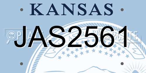 JAS2561 Kansas License Plate