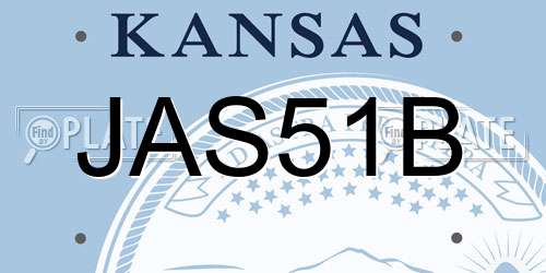 JAS51B Kansas License Plate