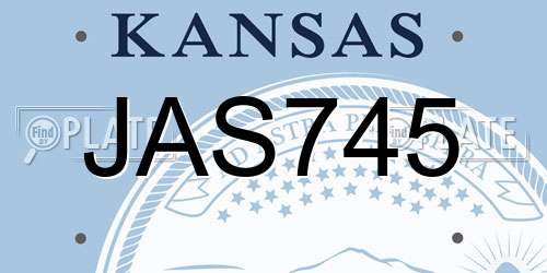 JAS745 Kansas License Plate