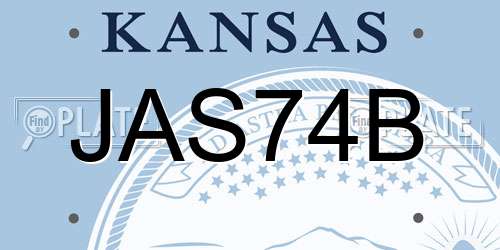 JAS74B Kansas License Plate