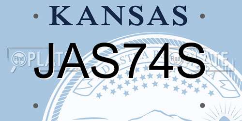 JAS74S Kansas License Plate