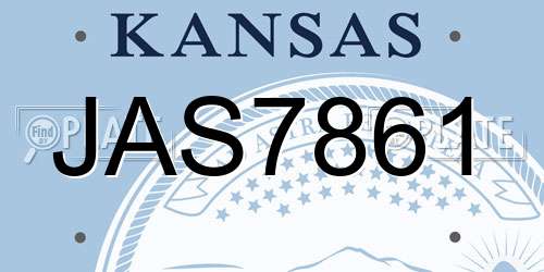 JAS7861 Kansas License Plate