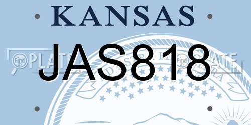 JAS818 Kansas License Plate