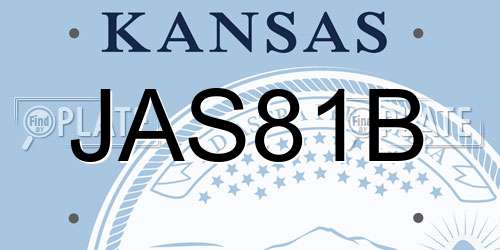 JAS81B Kansas License Plate
