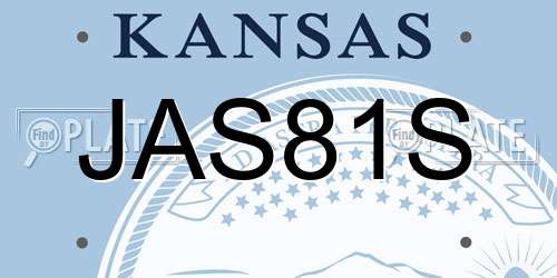 JAS81S Kansas License Plate