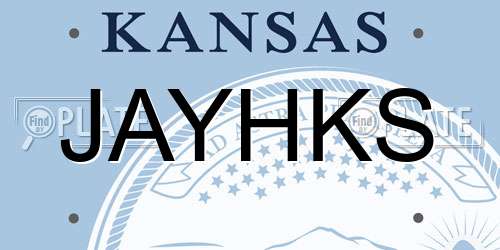 JAYHKS Kansas License Plate