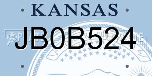 JB0B524 Kansas License Plate