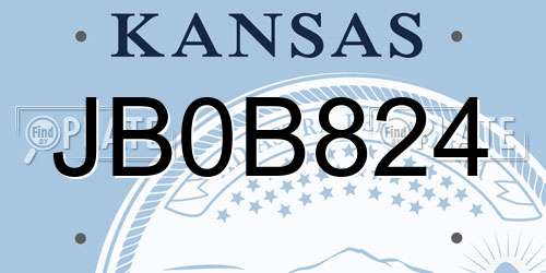 JB0B824 Kansas License Plate