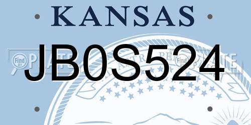 JB0S524 Kansas License Plate