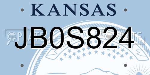 JB0S824 Kansas License Plate