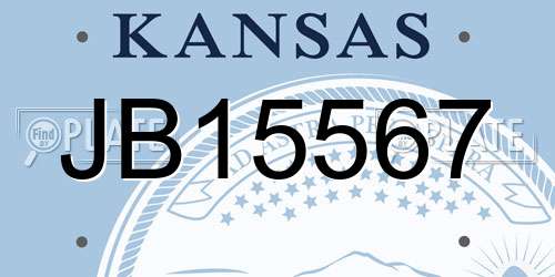 JB15567 Kansas License Plate