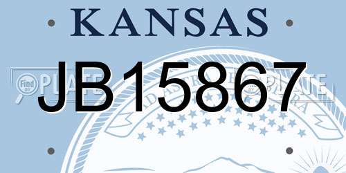 JB15867 Kansas License Plate