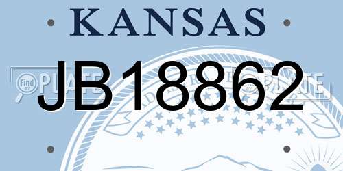 JB18862 Kansas License Plate