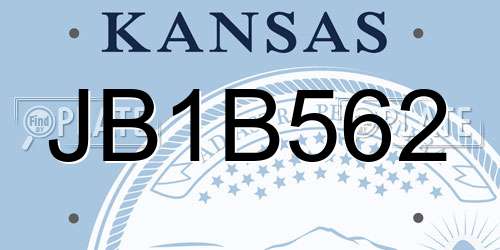 JB1B562 Kansas License Plate