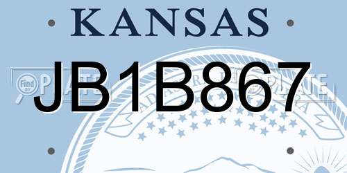 JB1B867 Kansas License Plate