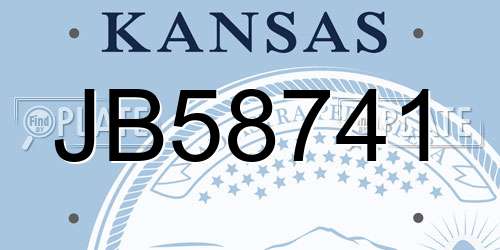 JB58741 Kansas License Plate