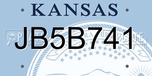 JB5B741 Kansas License Plate