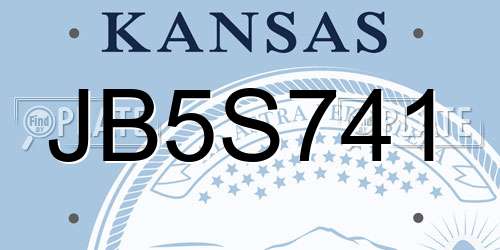 JB5S741 Kansas License Plate
