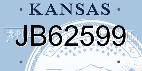 JB62599 Kansas License Plate