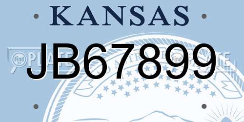 JB67899 Kansas License Plate