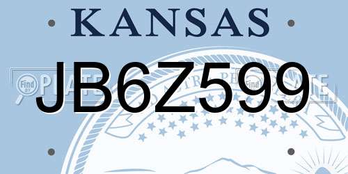 JB6Z599 Kansas License Plate