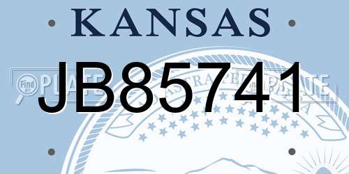JB85741 Kansas License Plate